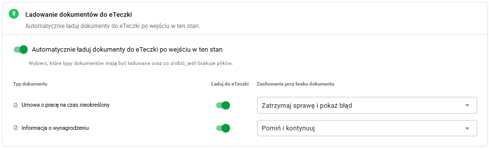 Konfiguracja automatycznego ładowania dokumentów