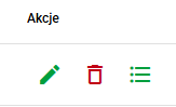 Akcje dostępne dla słownika lokalnego