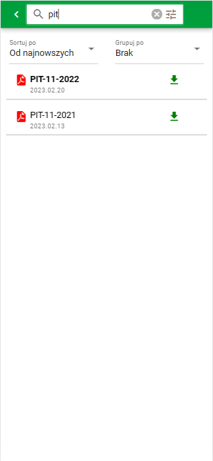 Moje dokumenty wyszukiwanie mobile Obraz pomocniczy
