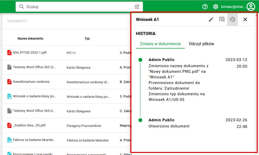 historia zmian Obraz pomocniczy
